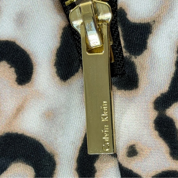 Calvin Klein Leopard Print Fitted Dress 12 Stretchy Date Night Office Siren - Picture 9 of 12